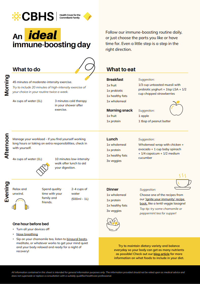 An ideal immune-boosting day An ideal immune-boosting day