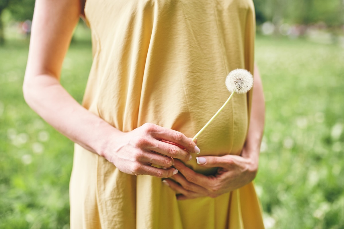 pregnant_woman_holding_a_flower