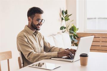 A man working on his laptop