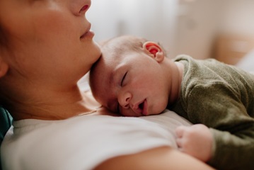 A mother and her baby